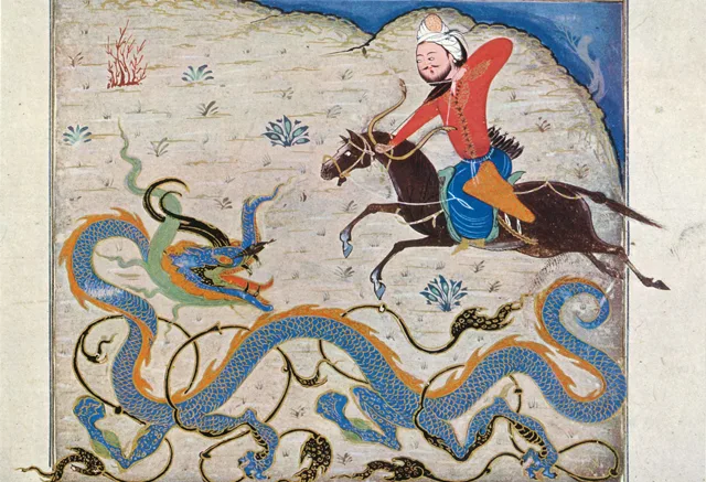 Chah-nameh_Bahram_V_kill_the_dragon Аждаха в мифологии народов Урало-Поволжья (фольклорно-этнографический очерк)