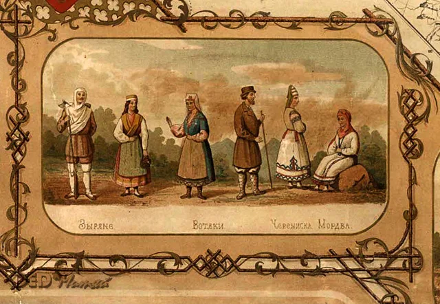 KARTA-ROSSII-1886-zyrjane-votaki-cheremiska-mordva Процессы ассимиляции в Урало-Поволжье
