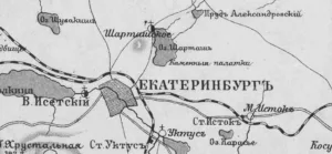 Екатеринбургский уезд Пермской губернии. Карта