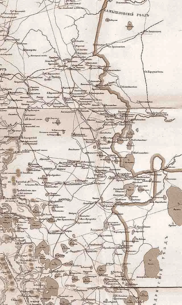 karta-ekaterinburgskogo-uezda-1903-g.-vostok Екатеринбургский уезд Пермской губернии. Карта 1903 г.