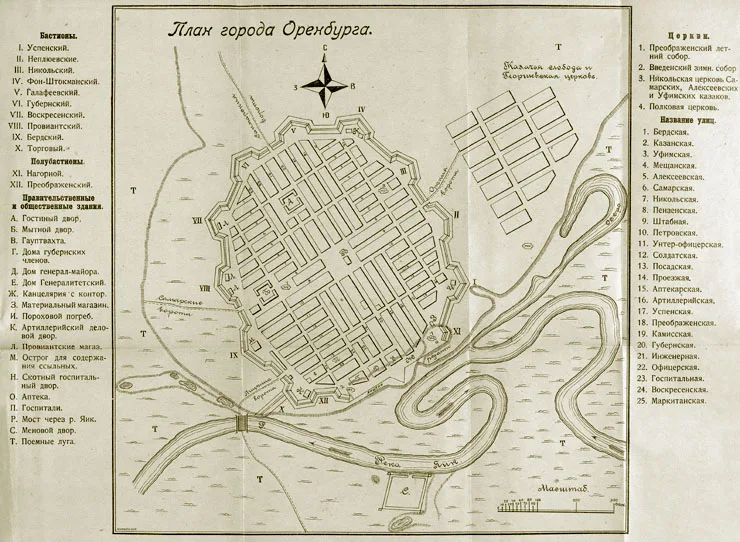 karta-orenburg-1750 Степной синдром в архитектуре и психологии Оренбурга