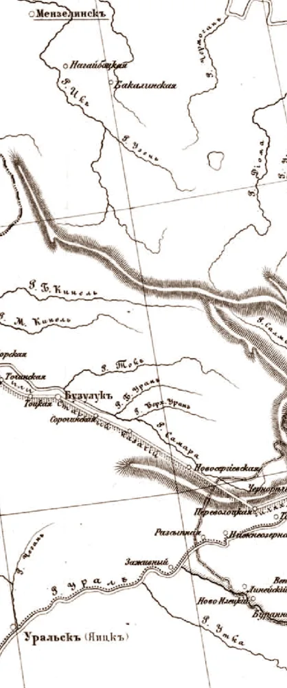 karta-territorii-orenburgskogo-kazachego-vojska-s-pokazaniem-prilegajushhej-k-nej-mestnosti-na-kotoroj-prozhivali-isetskie-samarskie-i-ufimskie-kazaki-i-sovremenny-2-418x1000 Территория Оренбургского казачьего войска, карта 1902 г.