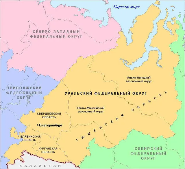 karta-tjumenskaja-oblast Почему Тюменская область, считающая себя Сибирью, административно привязана к Уралу